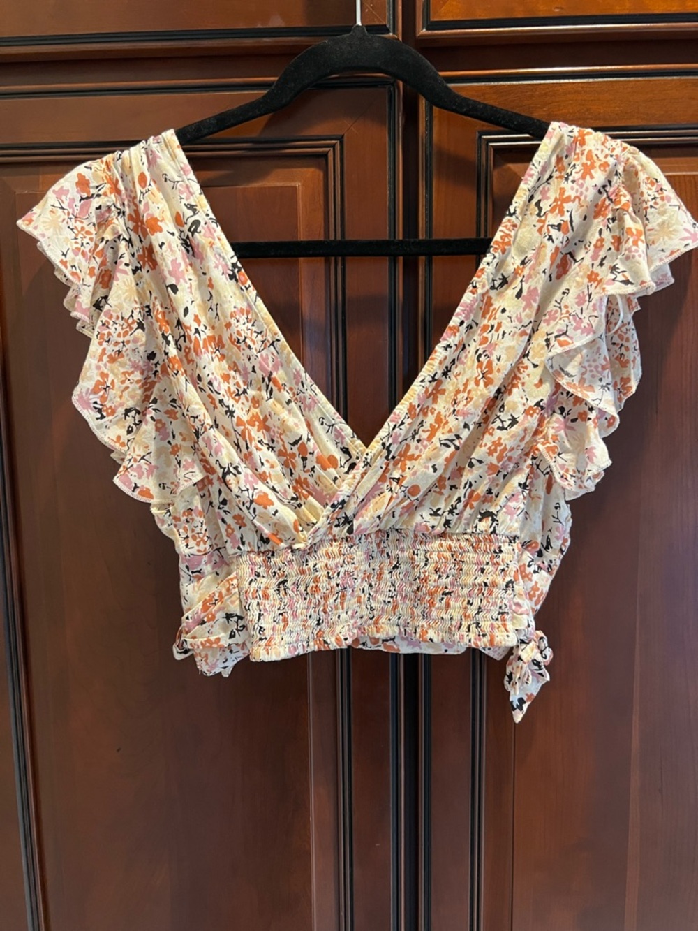 Free People Pretty Daze Floral Crop Top in Crème - XS - Picture 5 of 9